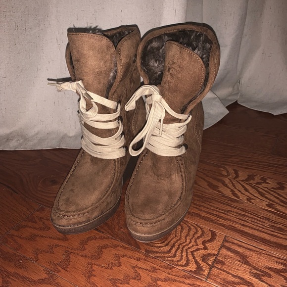 Brown wedge boots - Picture 6 of 6